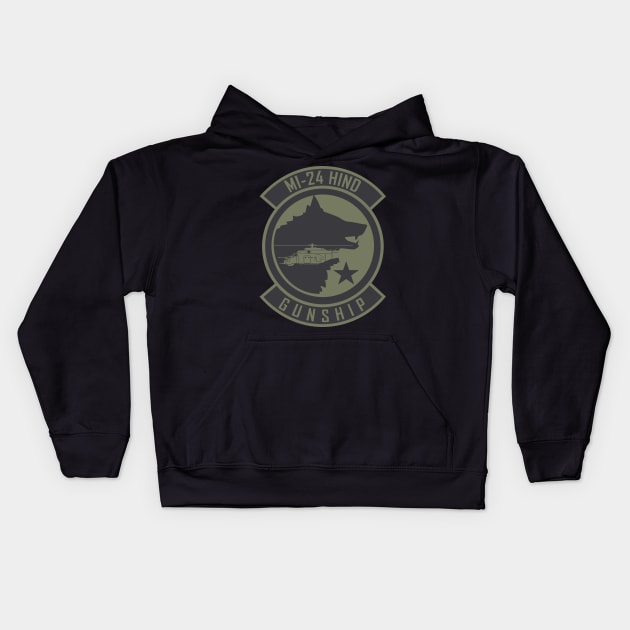 MI-24 Hind Patch (Subdued) Kids Hoodie by TCP